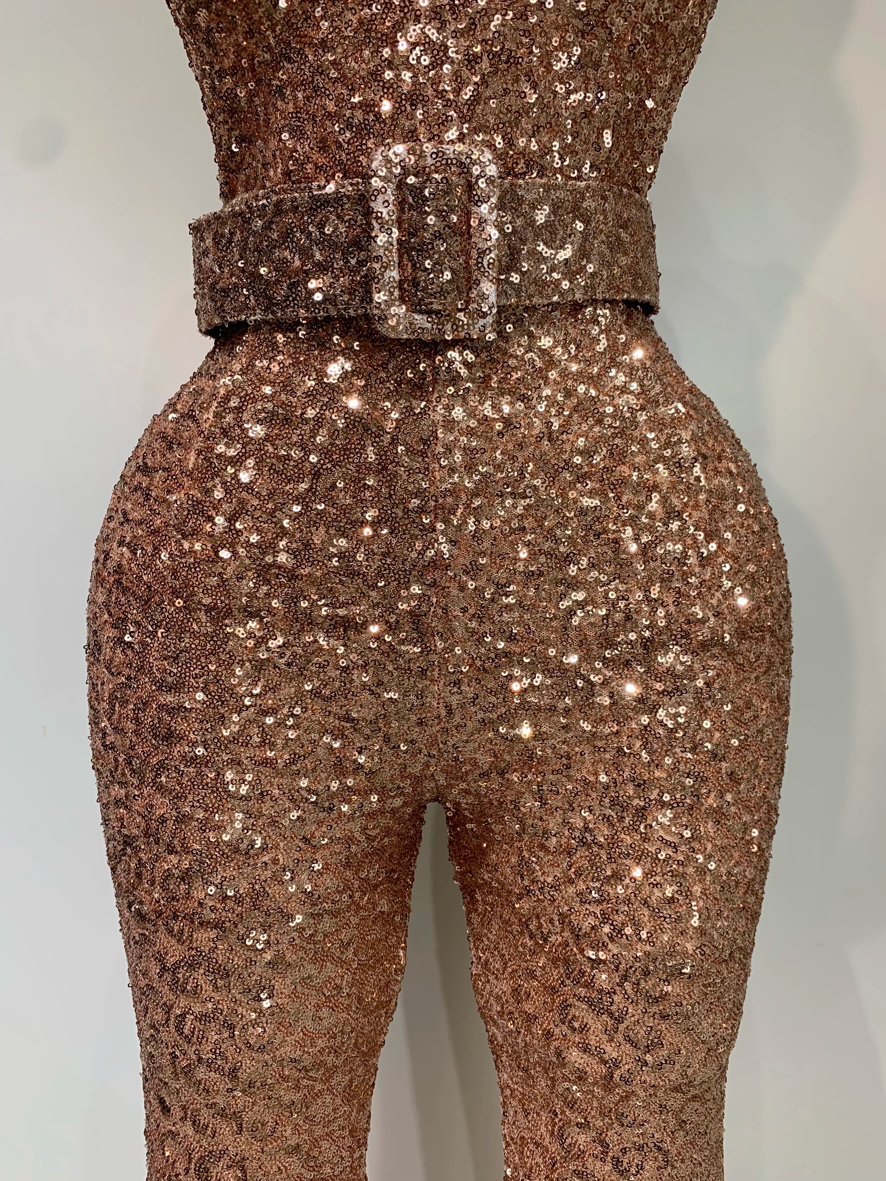 Women Sexy Backless Sleeveless Sequin Bodycon Jumpsuit Celebrity Elegant Evening Party Luxury Birthday Nightclub Outfit