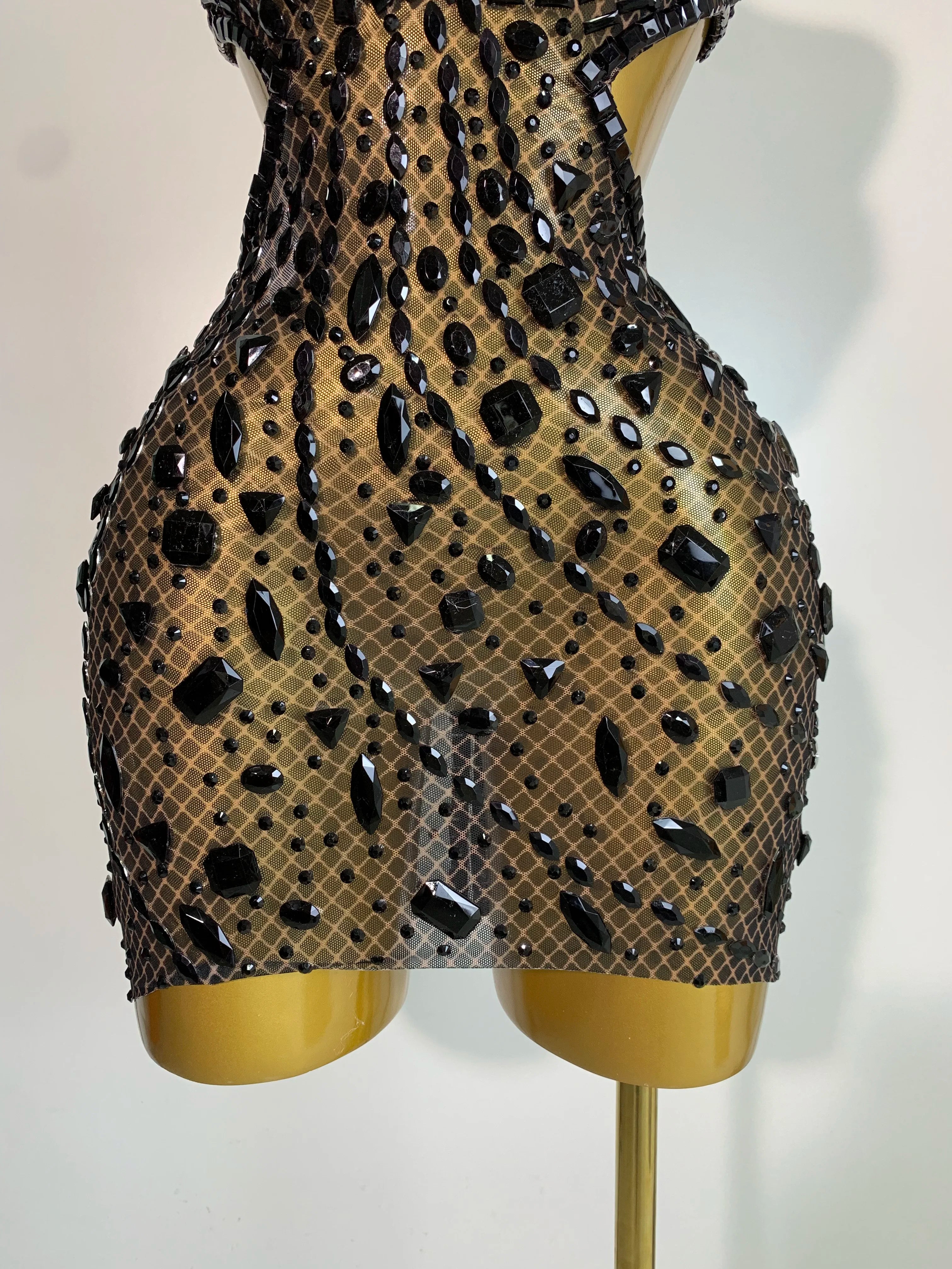 Women 2025 Sexy Backless Hollow Out Diamond Evening Prom Gown Birthday Luxury Celebrate Stage Nightclub Outfit