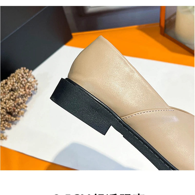 New spring women's outerwear shoes Square toe design Mary Jane shoes Women's casual low-heeled shoes Work boat shoes 41-43