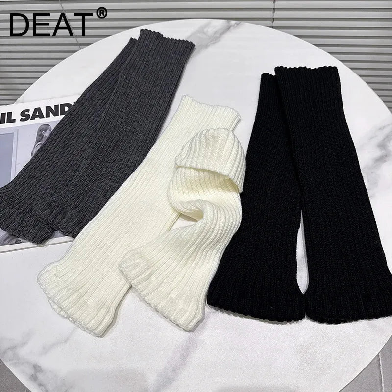 Winter New Fashion Sweet Solid Color Thick Knitted Calf Socks For Women Versatile Stretch Female 11A07716