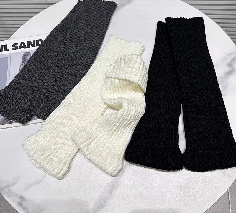Winter New Fashion Sweet Solid Color Thick Knitted Calf Socks For Women Versatile Stretch Female 11A07716