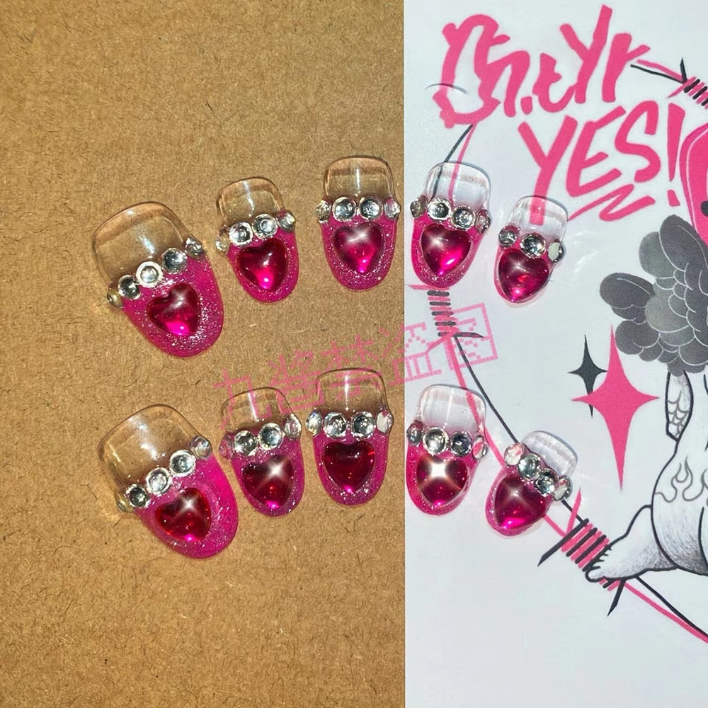 Été plage voyage vacances Hello Kitty conque ongles fille bleu jeunesse travail manuel personnalisable faux ongles fille soeur cadeau