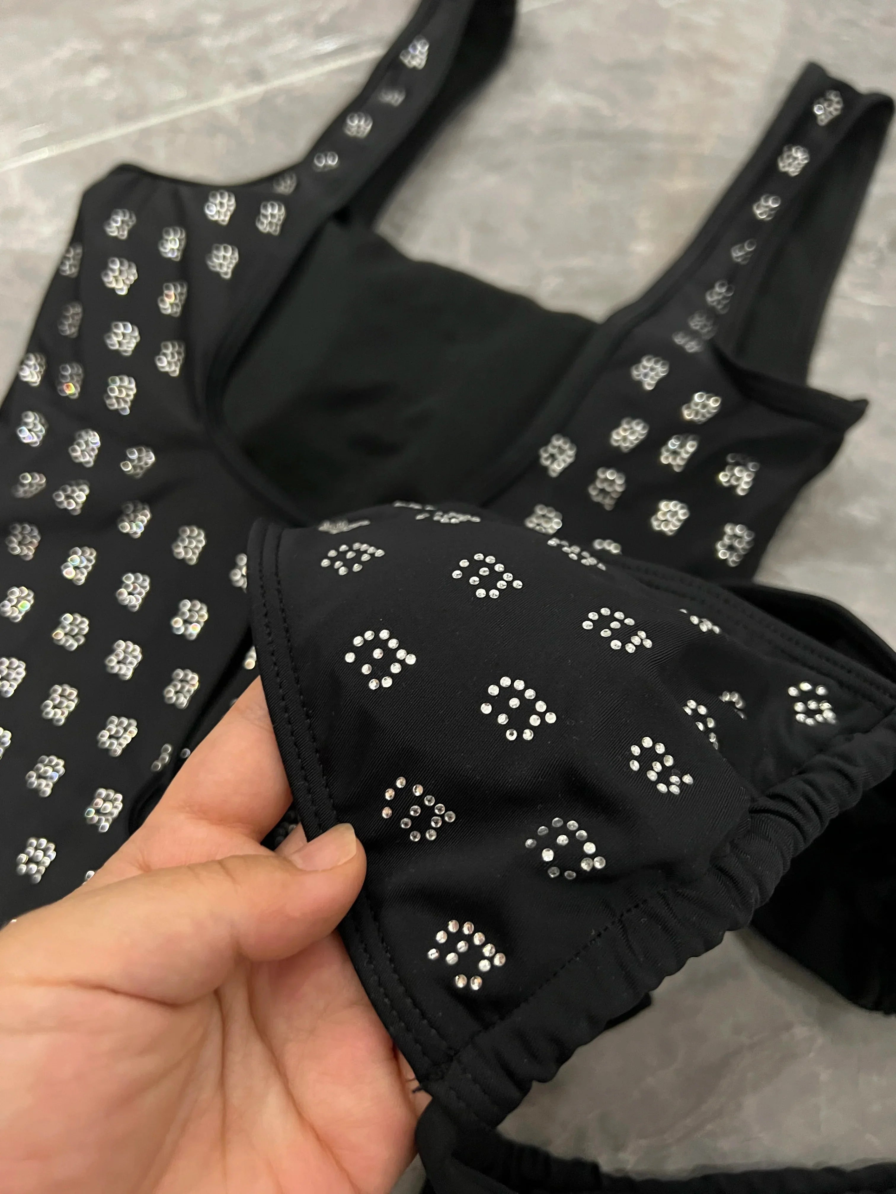 newest Fashion brand Women swimwears diamonds letters Swimwear Women swimsuits lady bikinis suits S M L XL