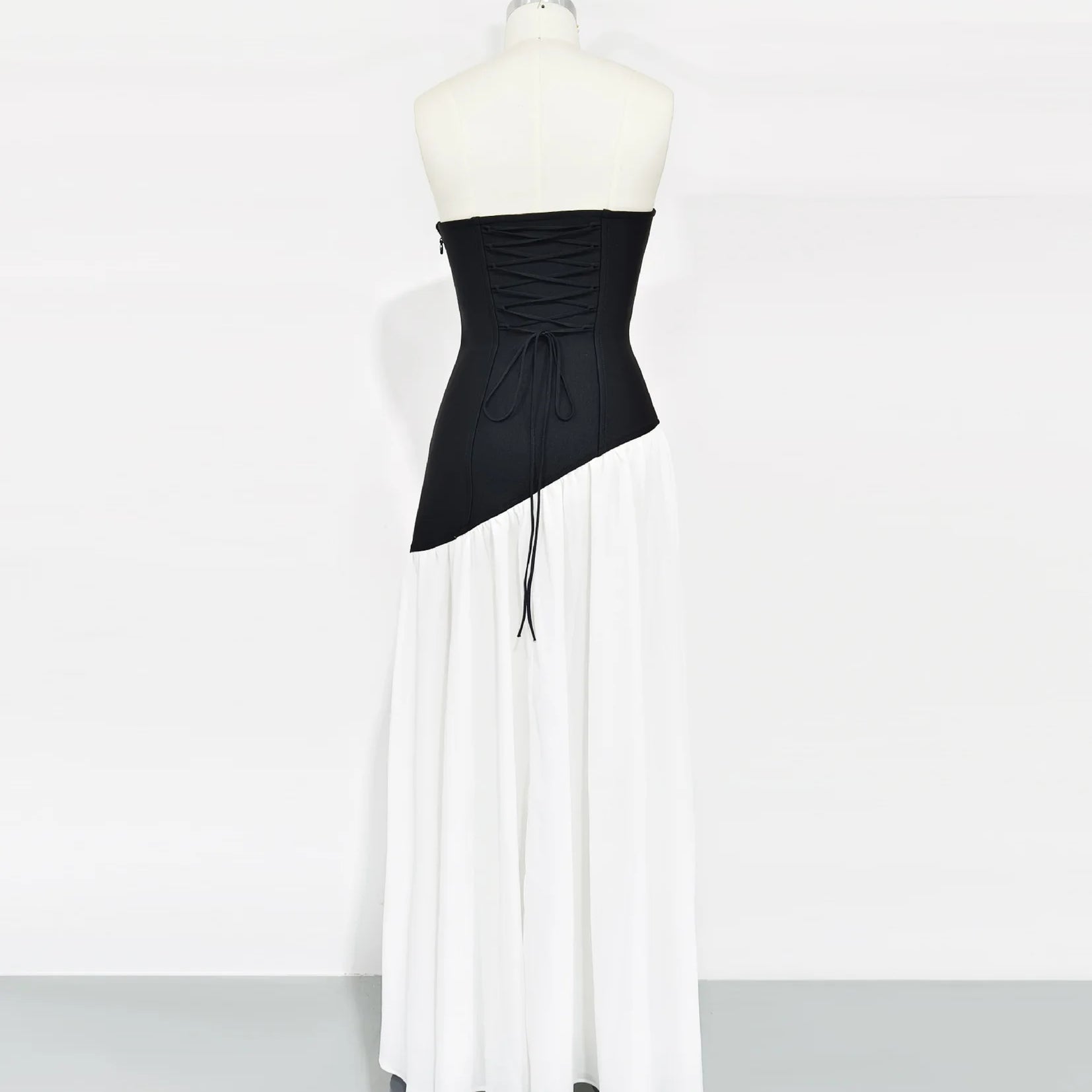 Top Quality Women Sexy Strapless Laced-up Bodycon Long Maxi Dress Nightclub Party Birthday Photo Shoot Vacation Fashion Outfit