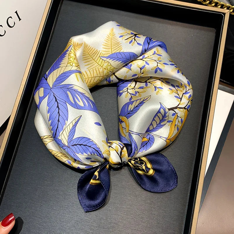 53cm Pure Silk Scarf Women Square Scarves Foulard Hairbands Lady Luxury Designer Female Bandana Neck Kerchief Ties Bandana Hijab 53cm Silk Scarf 18 53X53CM