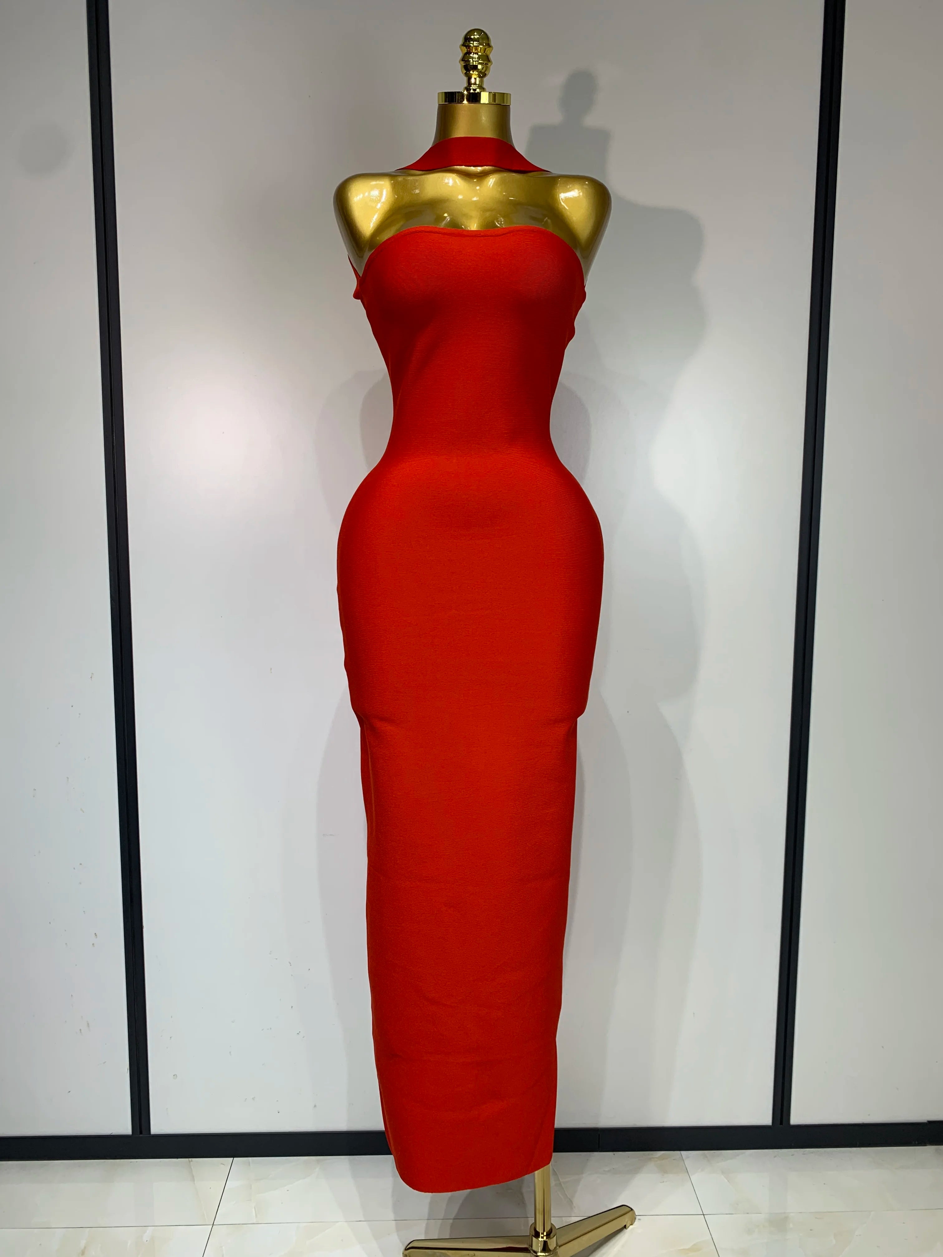 Women Sexy Backless Bodycon Bandage Dress Sleeveless Maxi Long Elegant Dresses 2025 Luxury Birthday Dress Club Party Outfit Red