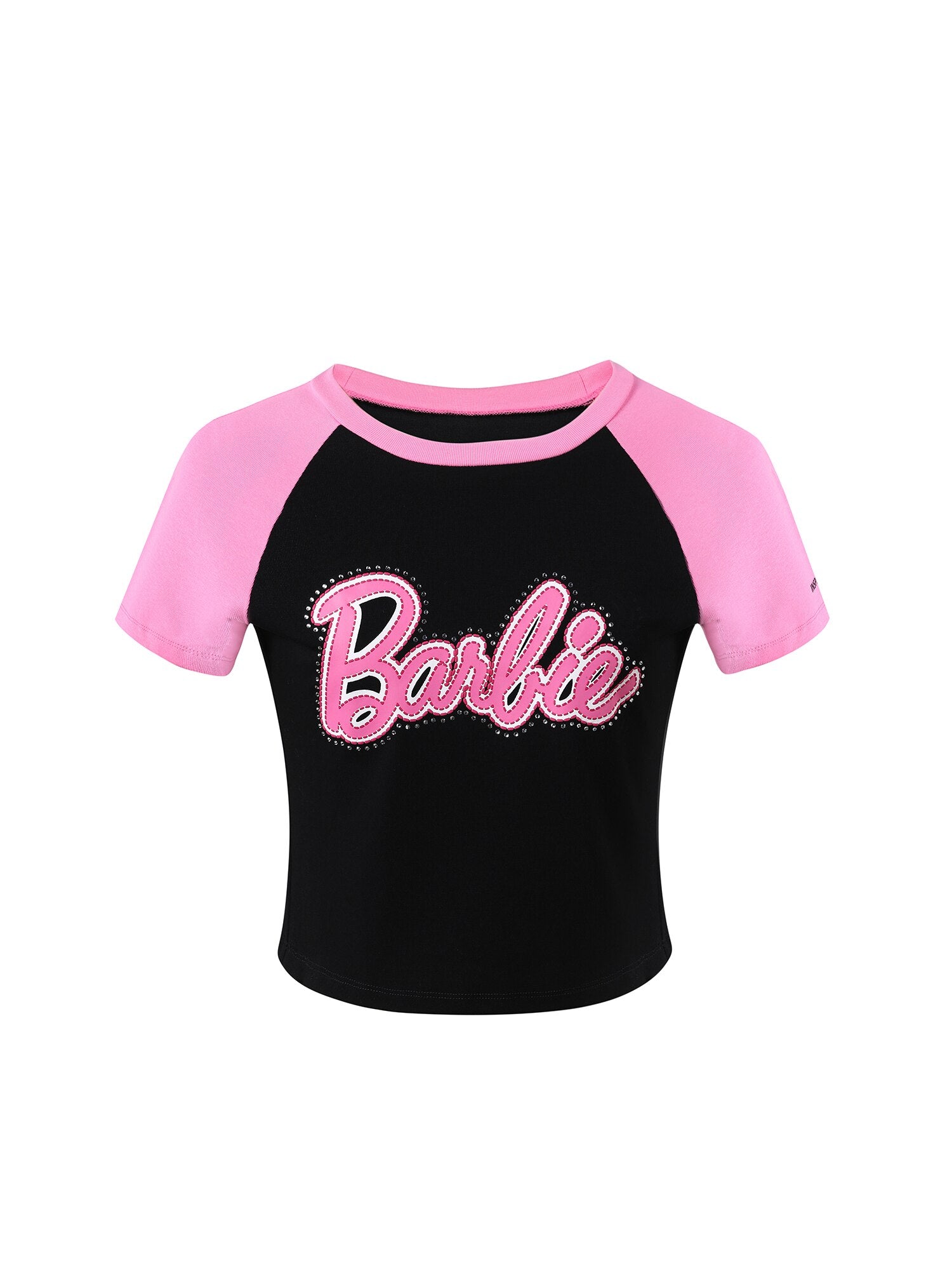 Underpass X Barbie Print Hot Drill Navel Slim Fit Contrast Short-Sleeved T-Shirt Y2K Girls Skinny Short Sleeves Fashion Soft Top
