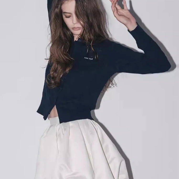 Lautaro Spring Summer Sweet Cute Soft Shiny Satin Mini Bud Skirt Women with Shorts High Waist Short Luxury Designer Clothes