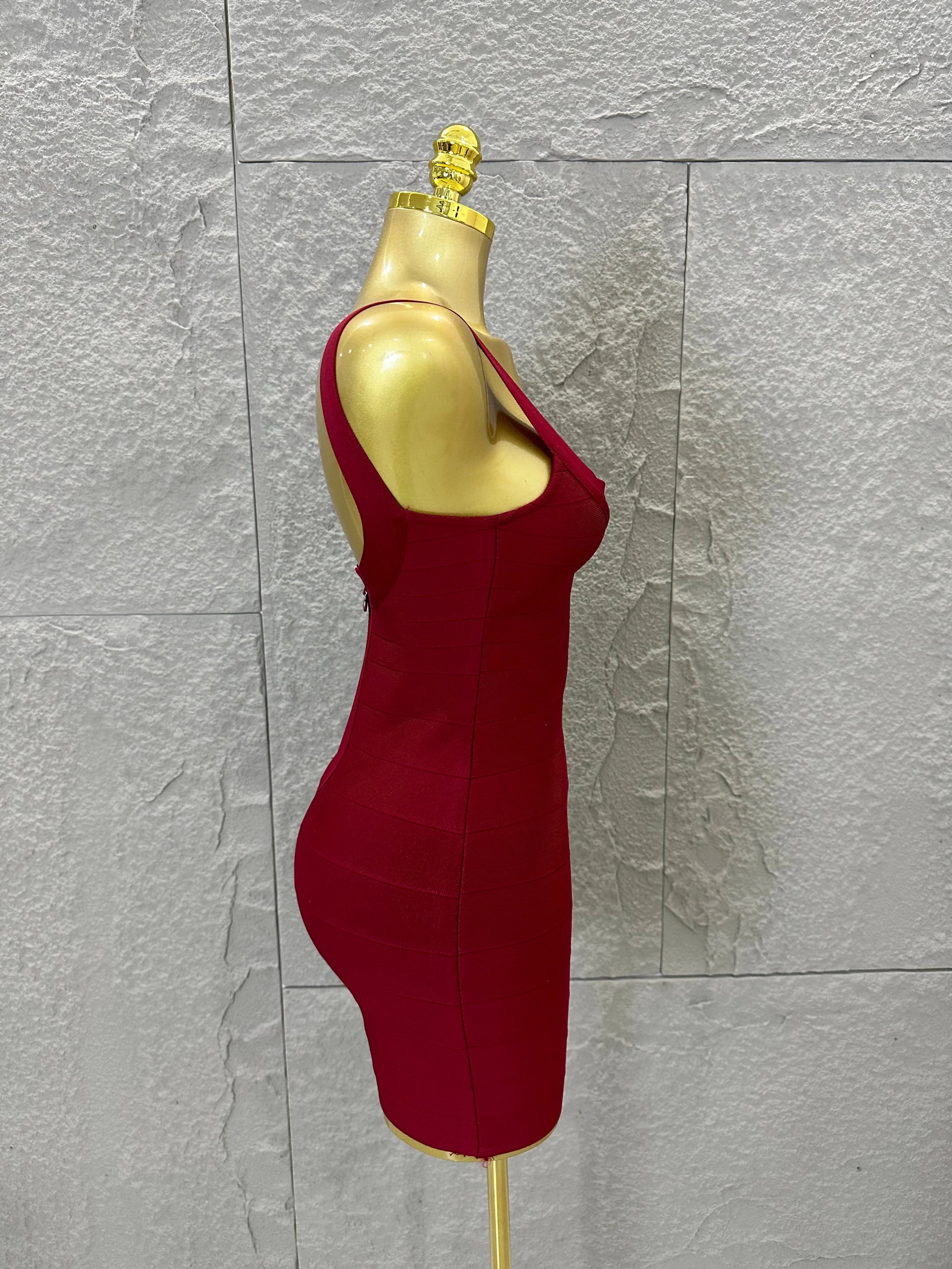 Elegant White Bandage Mini Dress Women Sexy Scoop Neck Sleeveless Bodycon Evening Party Cocktail Party Costume