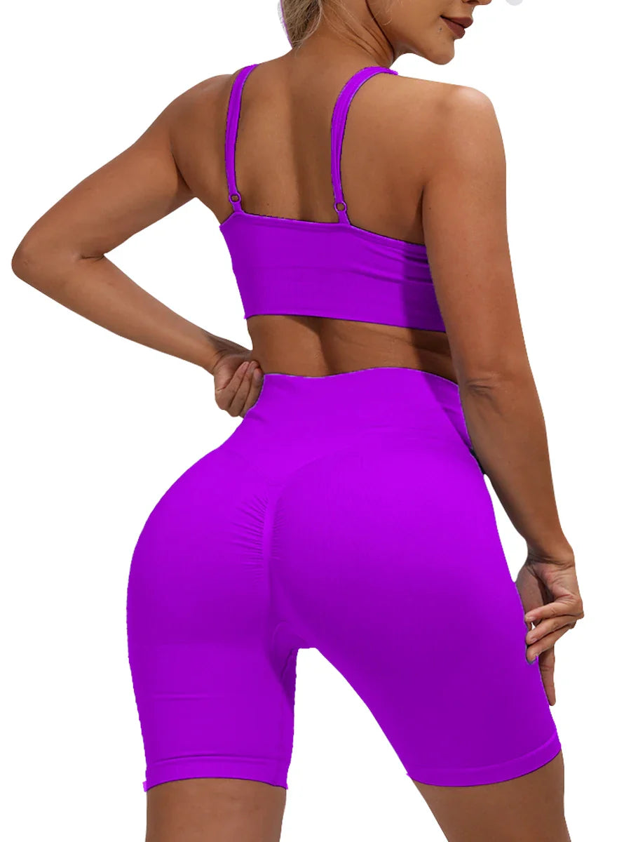 Yoga Sets Short Seamless SportsWear Women Sport Fitness Suit Sport Outfit For Woman Gym Clothing Workout Clothes Athletic Wear