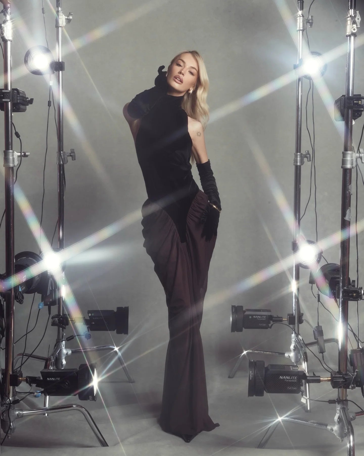 Women Sexy Off the Shoulder Mesh Long Velvet Dress Gloves Celebrate Nigthclub Party Birthday Outfit Vestido