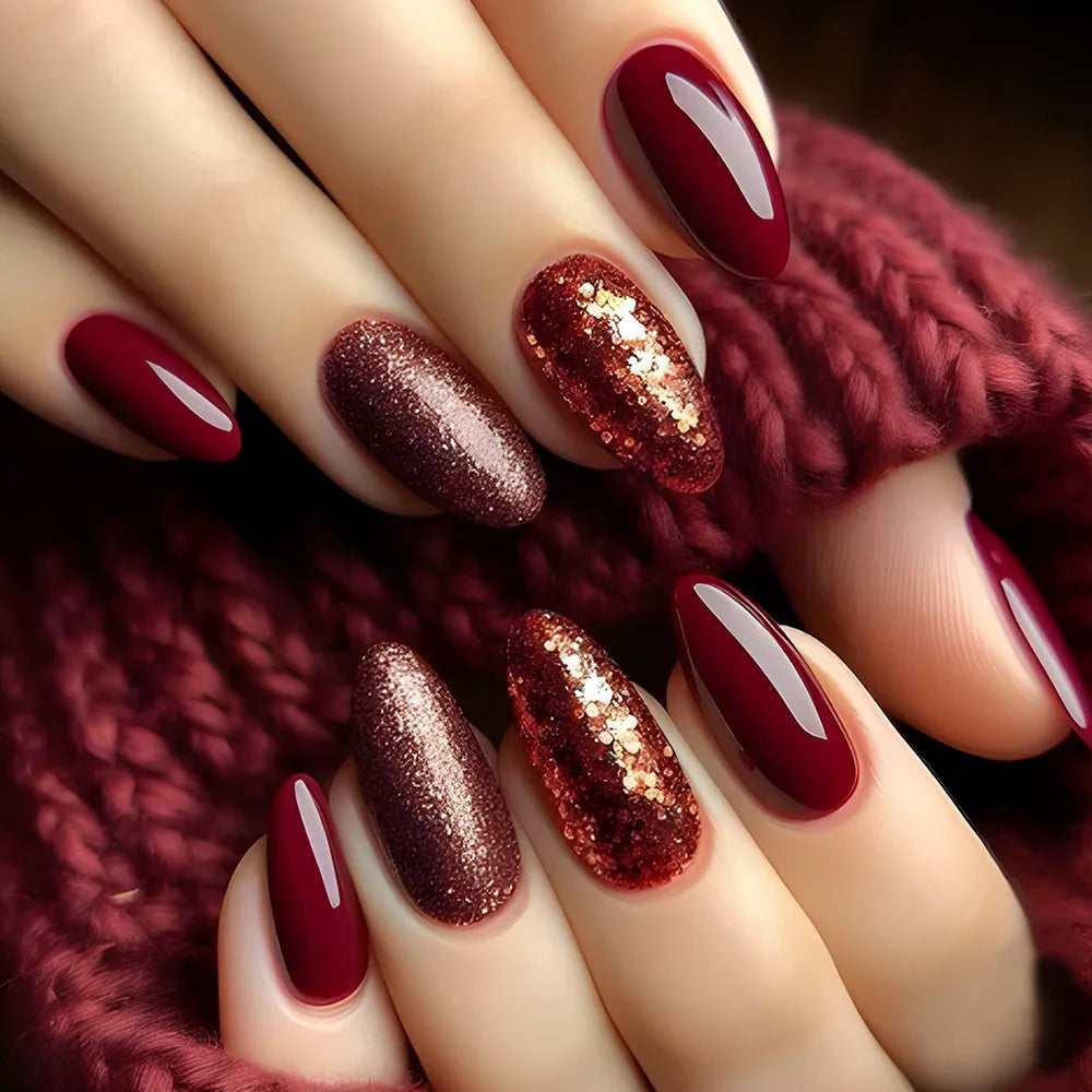 24pcs Romantic Valentine's Day Press on Nails Pink Love Couple False Nails Wearable Spicy Girl Square Head Fake Nails for Women 5