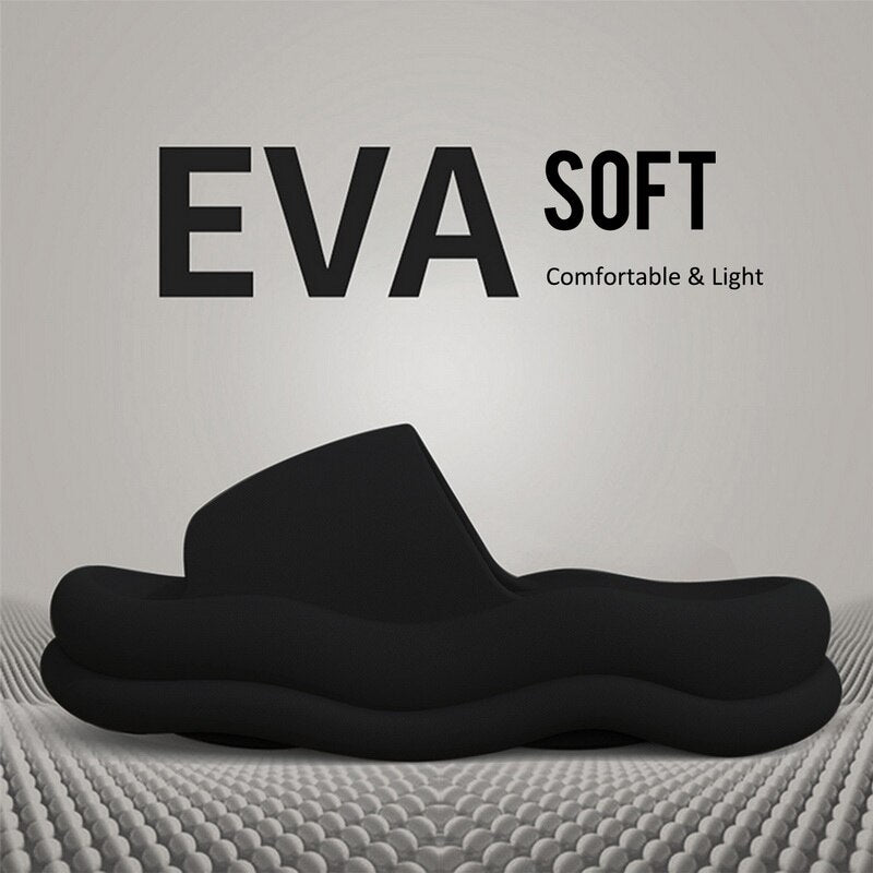 Women Soft Sole Cloud Slippers Summer Beach Thick Platform Slipper Sandals Women Fashion Eva Slippers For Home Flip Flops Woman Black