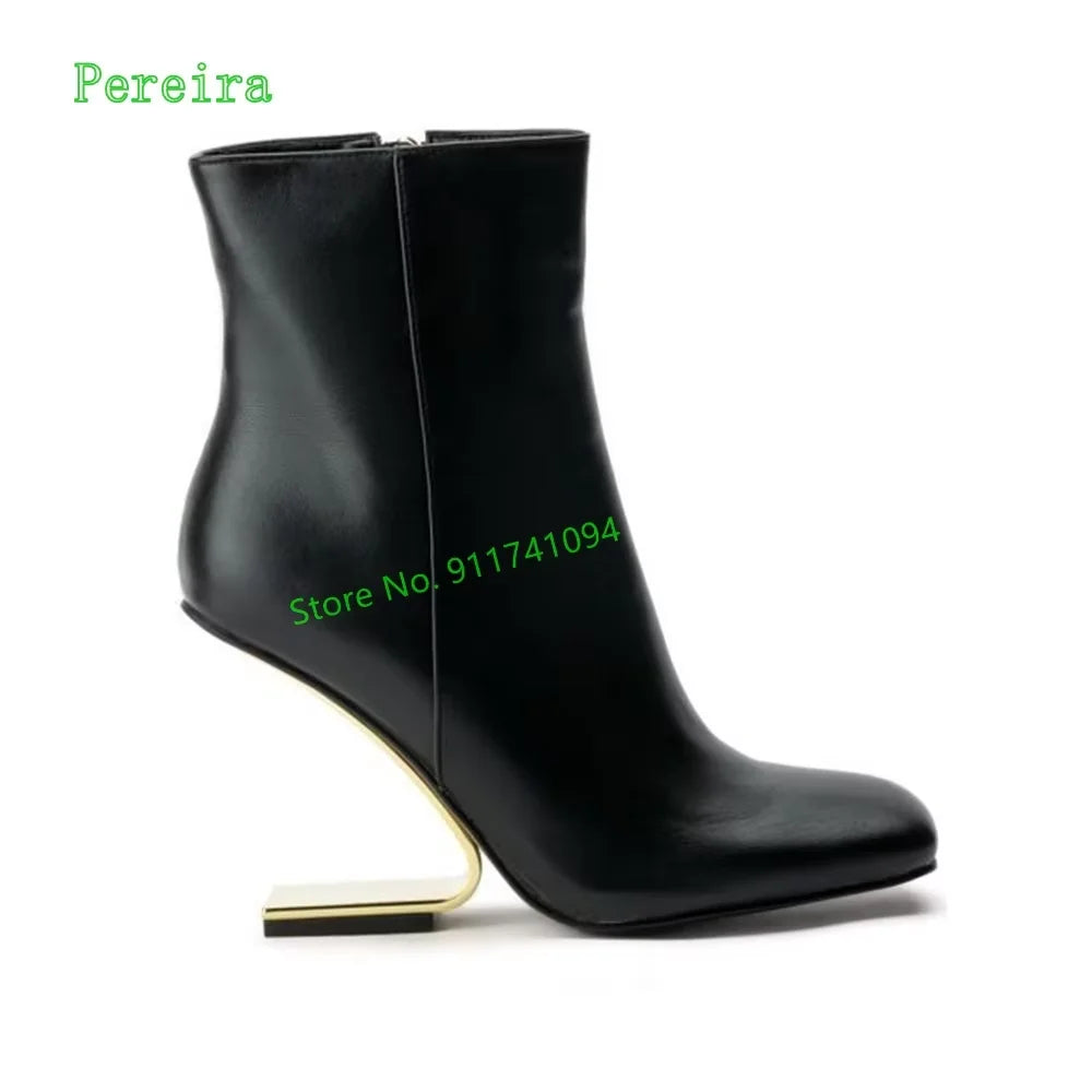 2024 White Ankle Boots Women's New Arrival Matte Leather Pointed Toe Hidden Heel Side Zipper Fashion Ladies Short Boots Autumn black
