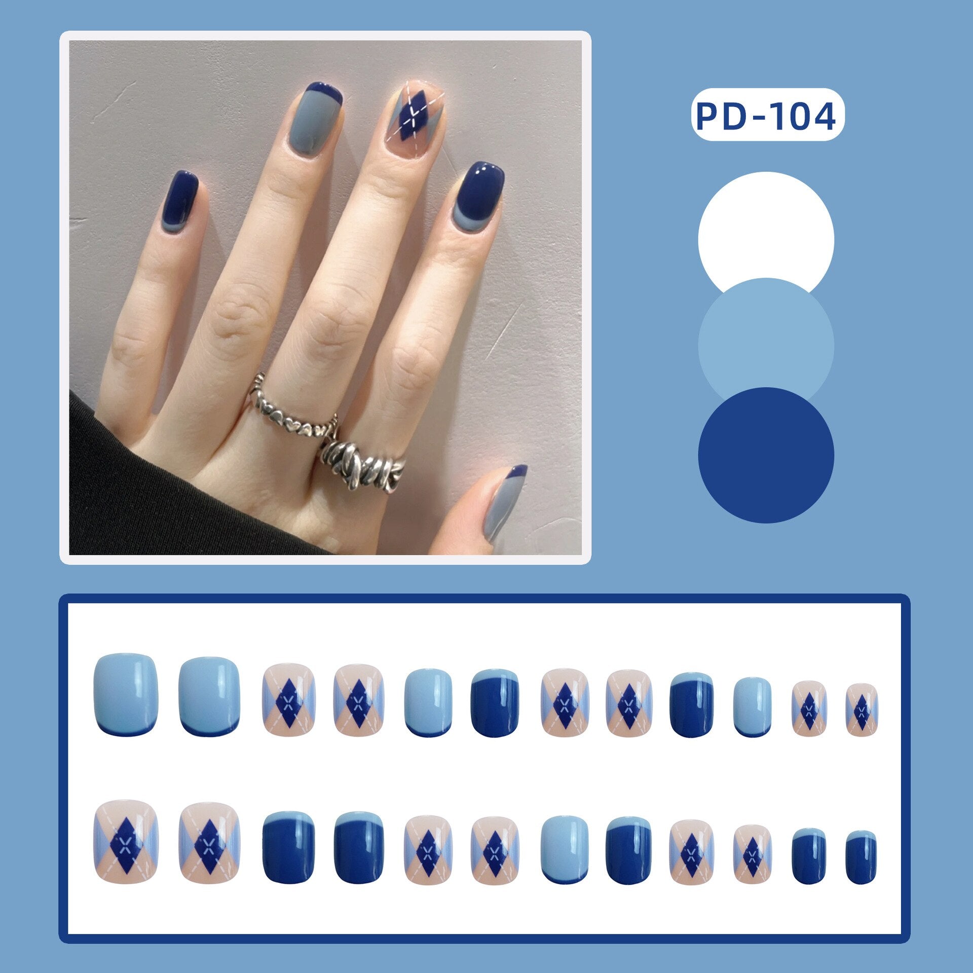 24pcs Lemon Short Wear Tips Nail False Patch Press on Nails Supplies for Professionals Artifical Fake Nails Faux Ongles Uñas PD-104-Fake Nails Ar