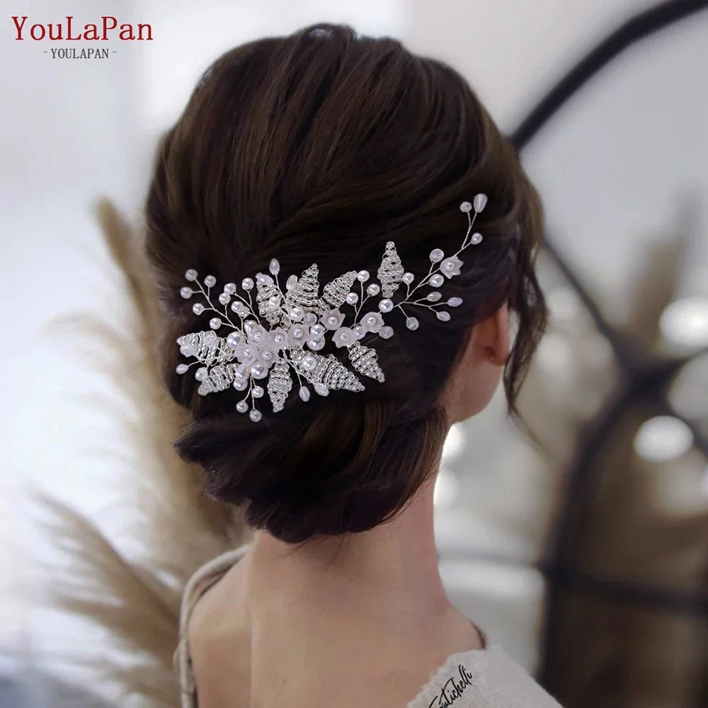 YouLaPan HP135 Pearl Woman Hair Comb Bridal Tiara Headdress Wedding Accessories Jewelry Bride Hair Clip Bridesmaid Headpiece