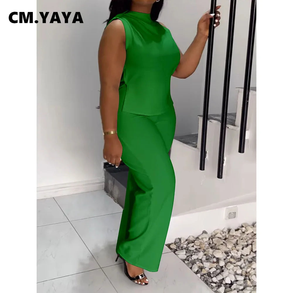 Plus Size Women's Set O-neck Sleeveless T-shirt Vest and Pants Suits Sweatsuit Two 2 Piece Set Outfit Street Tracksuit