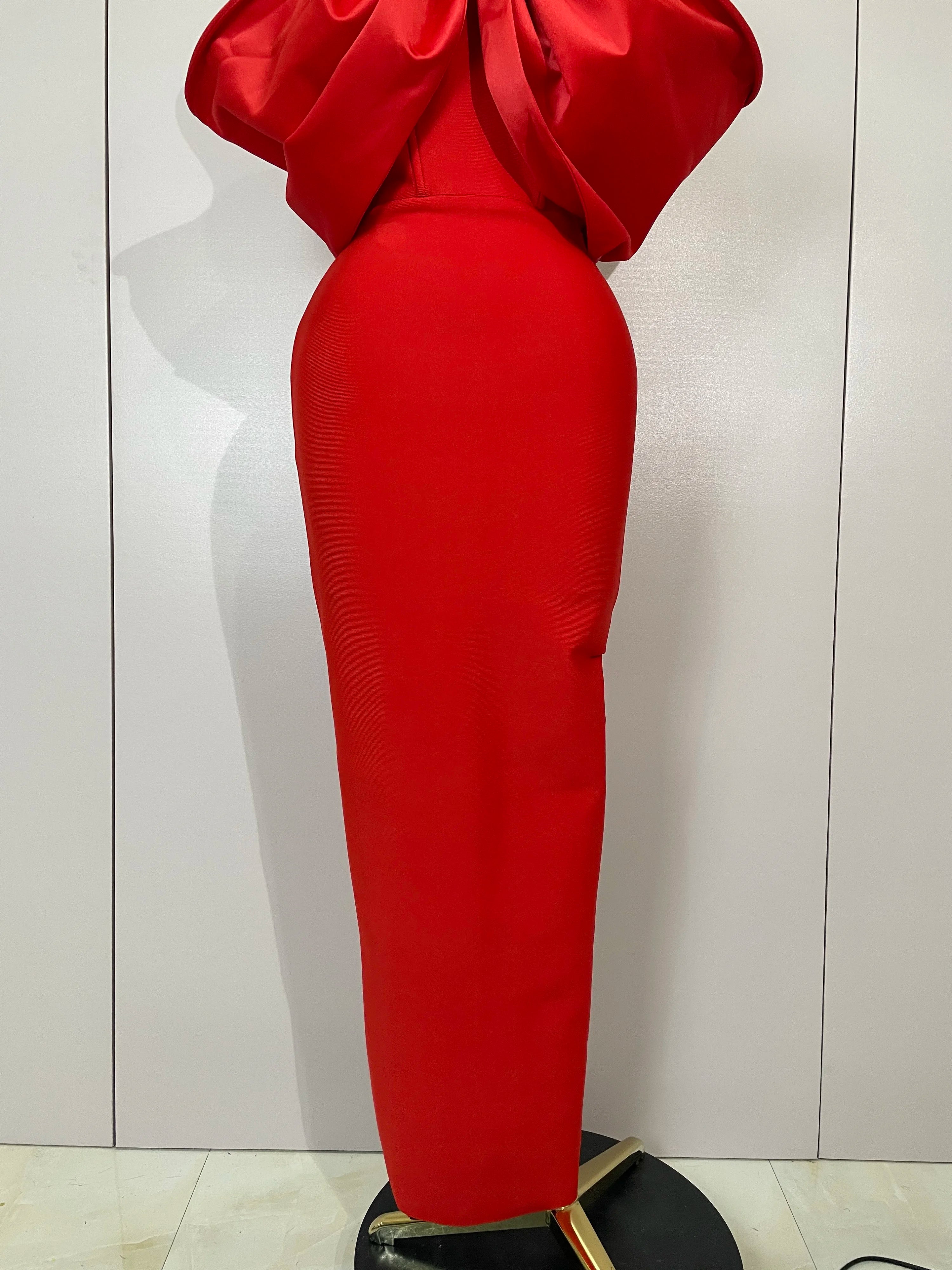Luxury Rhinestone Chain Red Off Shoulder Vintage Butterfly Chic Bodycon Long Dress 2025 Elegant Evening Party Birtyday Clothing