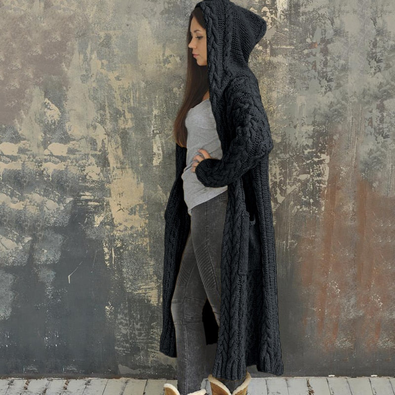 Printemps automne nouvelles femmes mode Cardigan à capuche manteau décontracté tricoté pull veste pour les femmes grande taille S-5XL