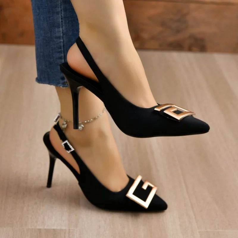 Summer Women Heels Sandals High Heels Pumps Lady Luxury Designer Middle Low Heels Party Slip on Shoes