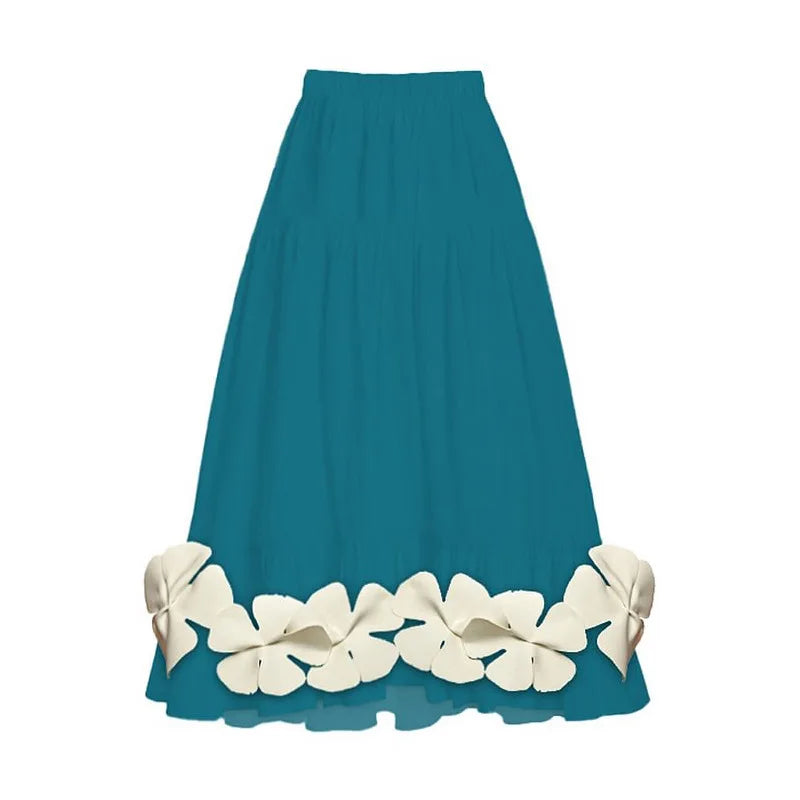 2023 Sexy Fashion One Piece Swimsuit Solid 3D Flower Summer Women Swimwear Beachwear Summer Luxury Monokini Bathing Suit skirt 4