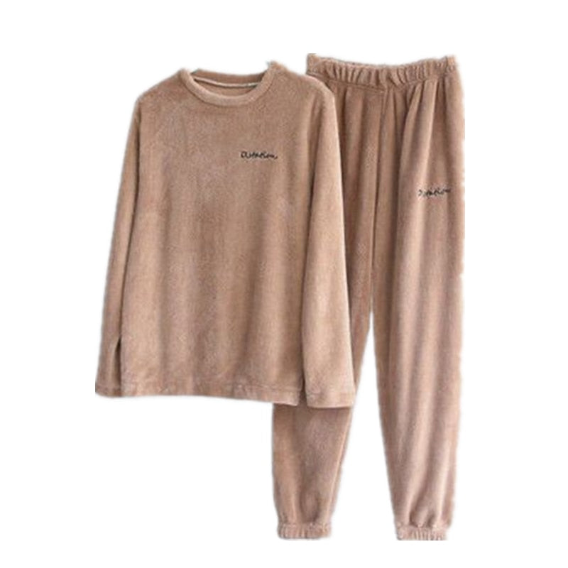 女性の冬のベルベットセットプルオーバーと弾性ウエストパンツセットカジュアル暖かいカシミヤセット女性の秋と冬