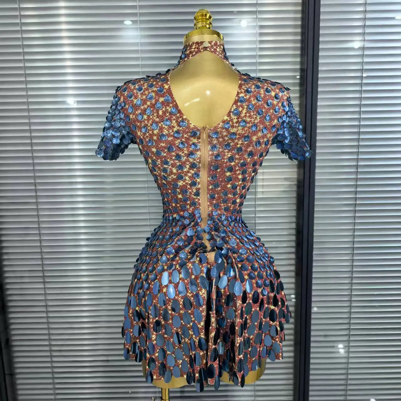 Nightclub Leotard Shining Lovely SequinsMini Dress Costume Celebrate RhinestoneBodysuit Birthday Silver Dresses