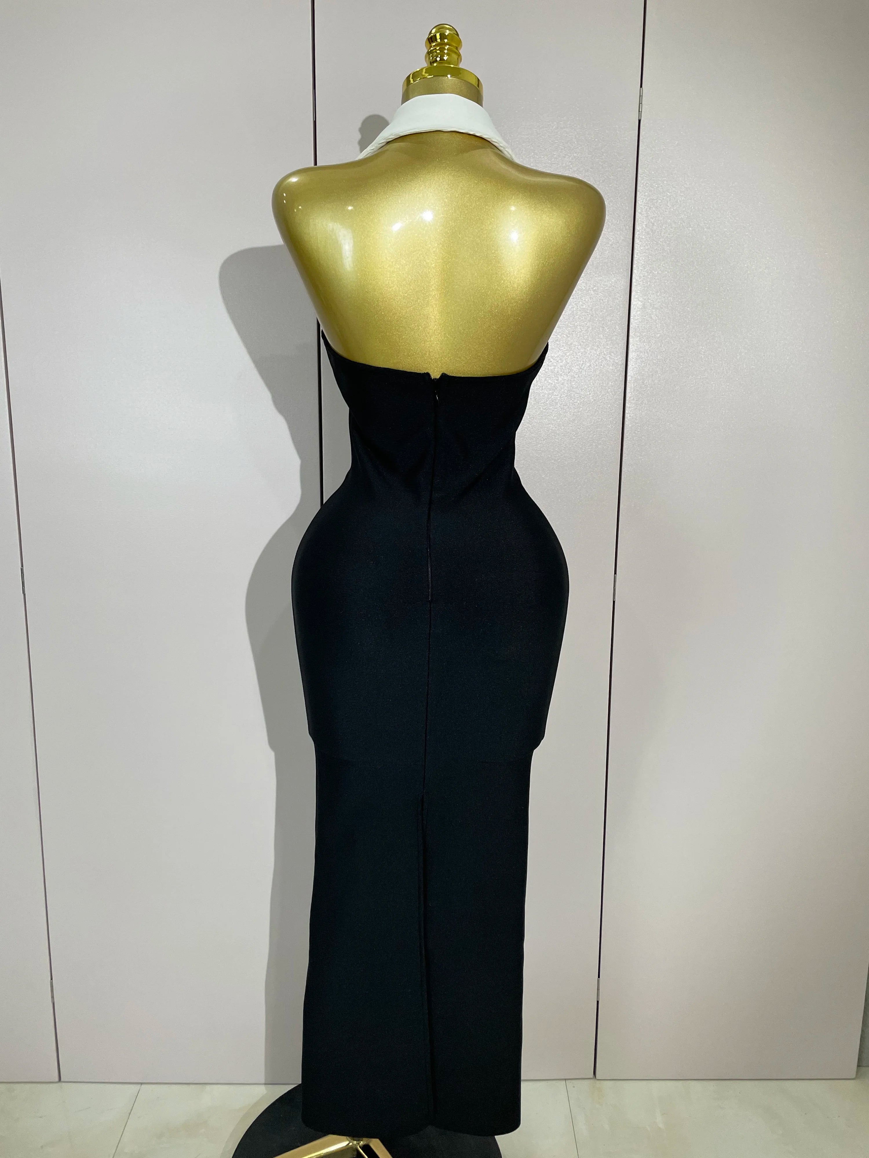 Women Sexy Halter Backless Sleeveless Bodycon Maxi Dress Celebrity Elegant Gown Club Birthday Evening Party Wedding Dresses