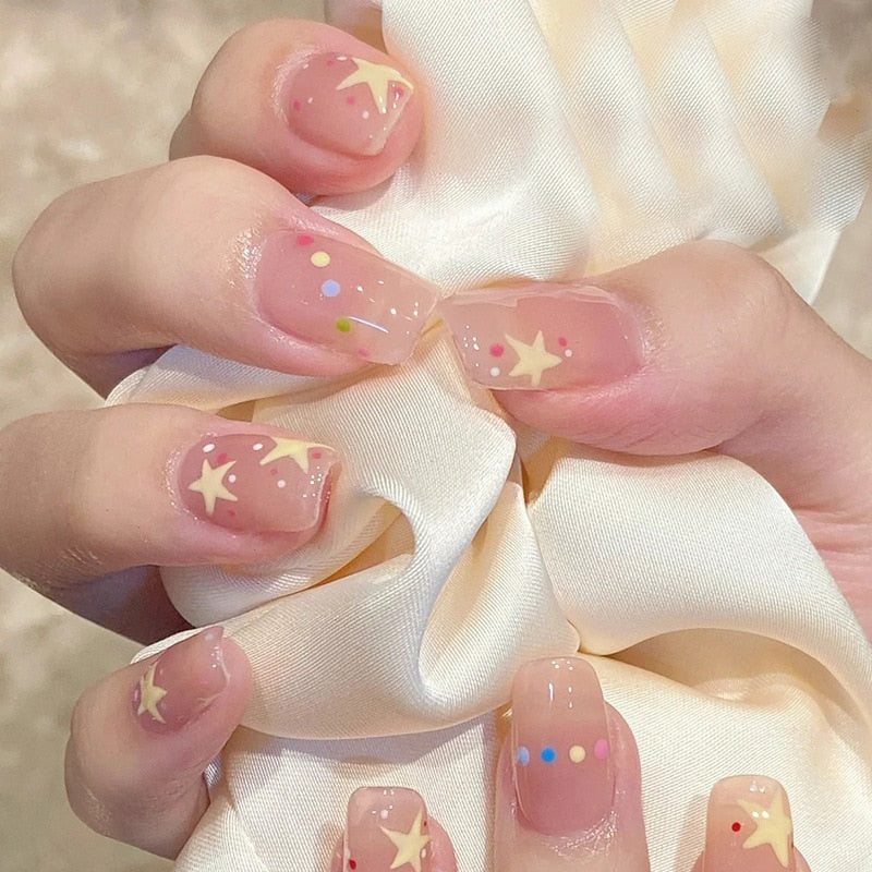 24pcs накладные ногти False Nails Supplies For Professionals With Glue Charming Nail Art Press On Nails French Wearable Manicure R711