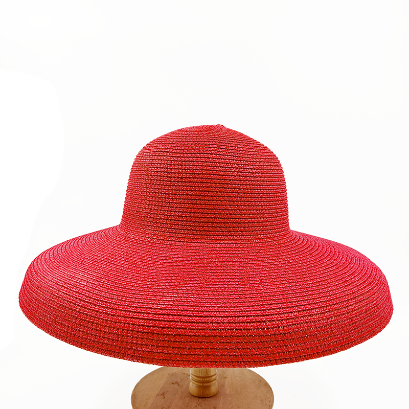 Summer hat new female sun hat folding beach hat big brim travel sunscreen Hepburn wind sun hat travel 16 55-58CM