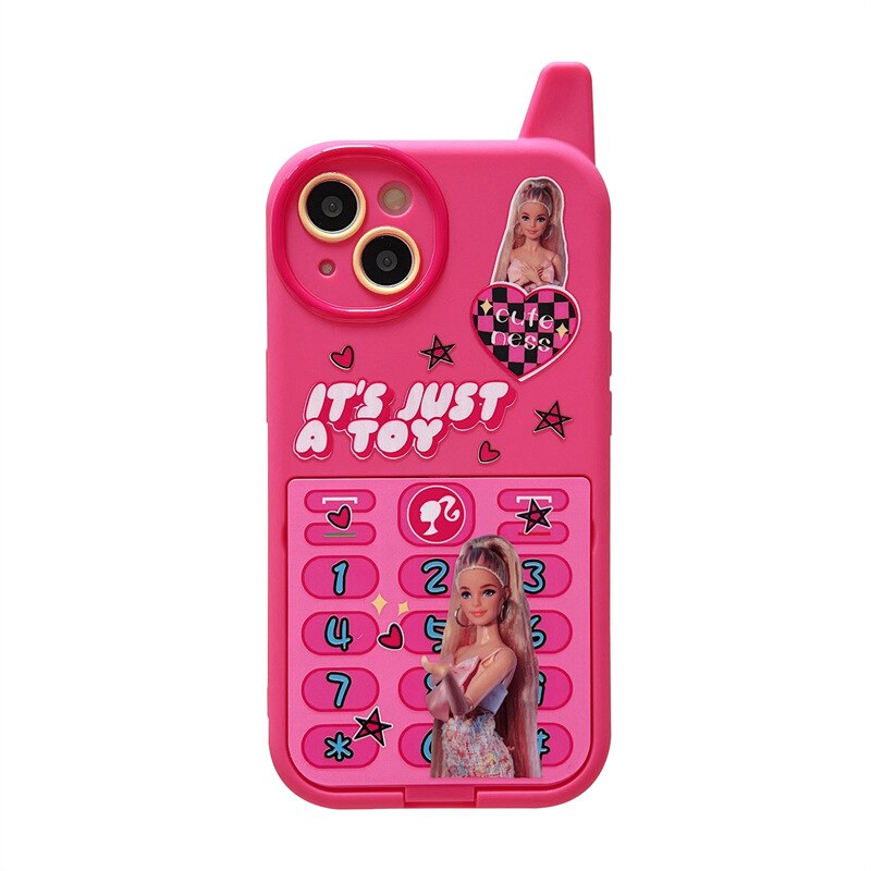 Y2K filles miroir étui de téléphone portable Barbie mode femmes Iphone 14Promax coque 12 13 Xr Smartphone coque de protection porte-clés cadeau