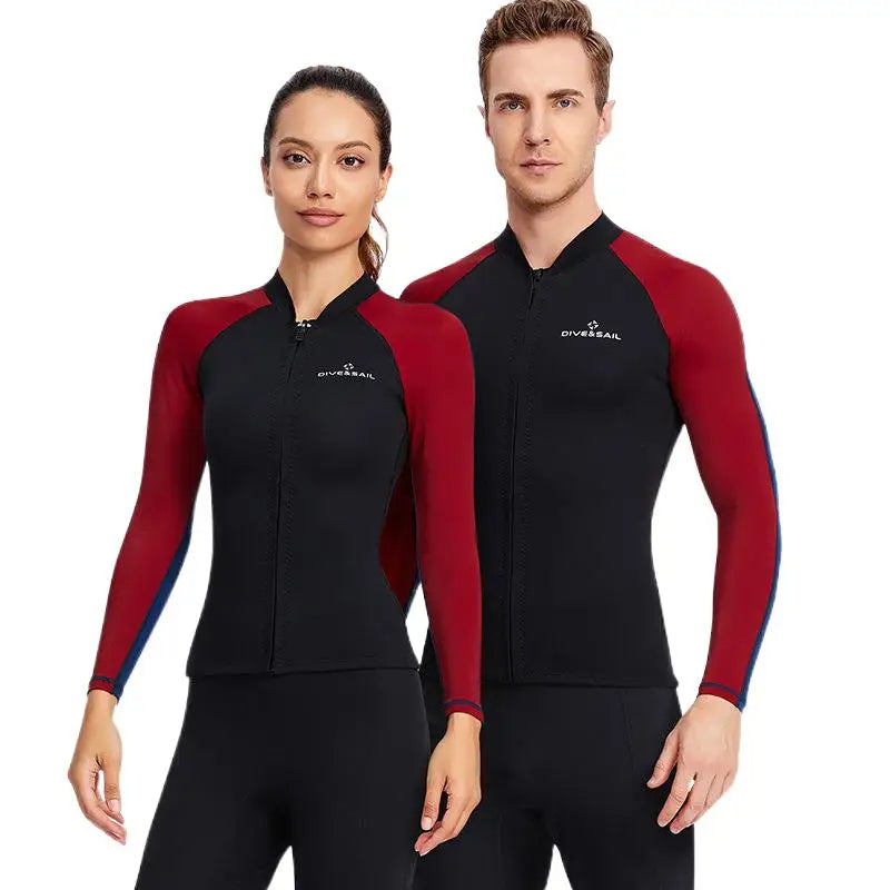 1.5mmSplit Warm Diving Suit Long Sleeve Sunscreen Snorkeling Surfing Jellyfish Swimsuit