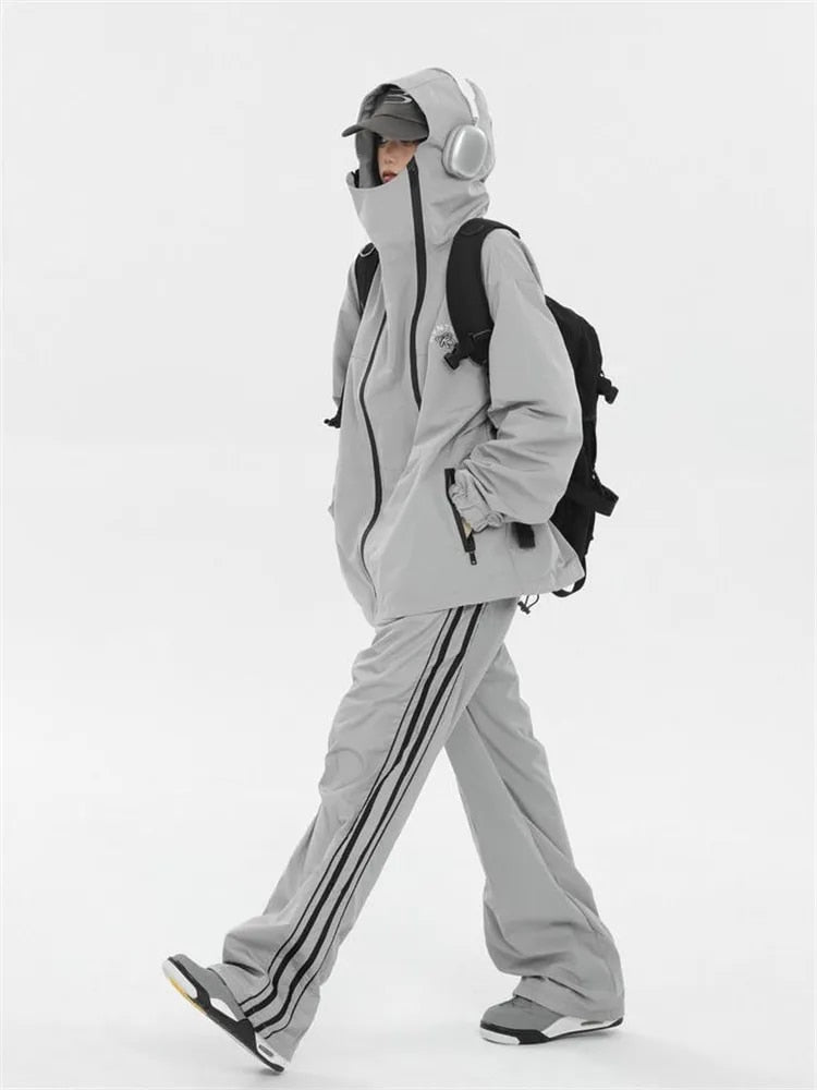 Y2K 女性ストリート Techwear 貨物韓国原宿パラシュートトラックパンツ男性ハイテクスウェットパンツワイドレッグジョガーズボン服