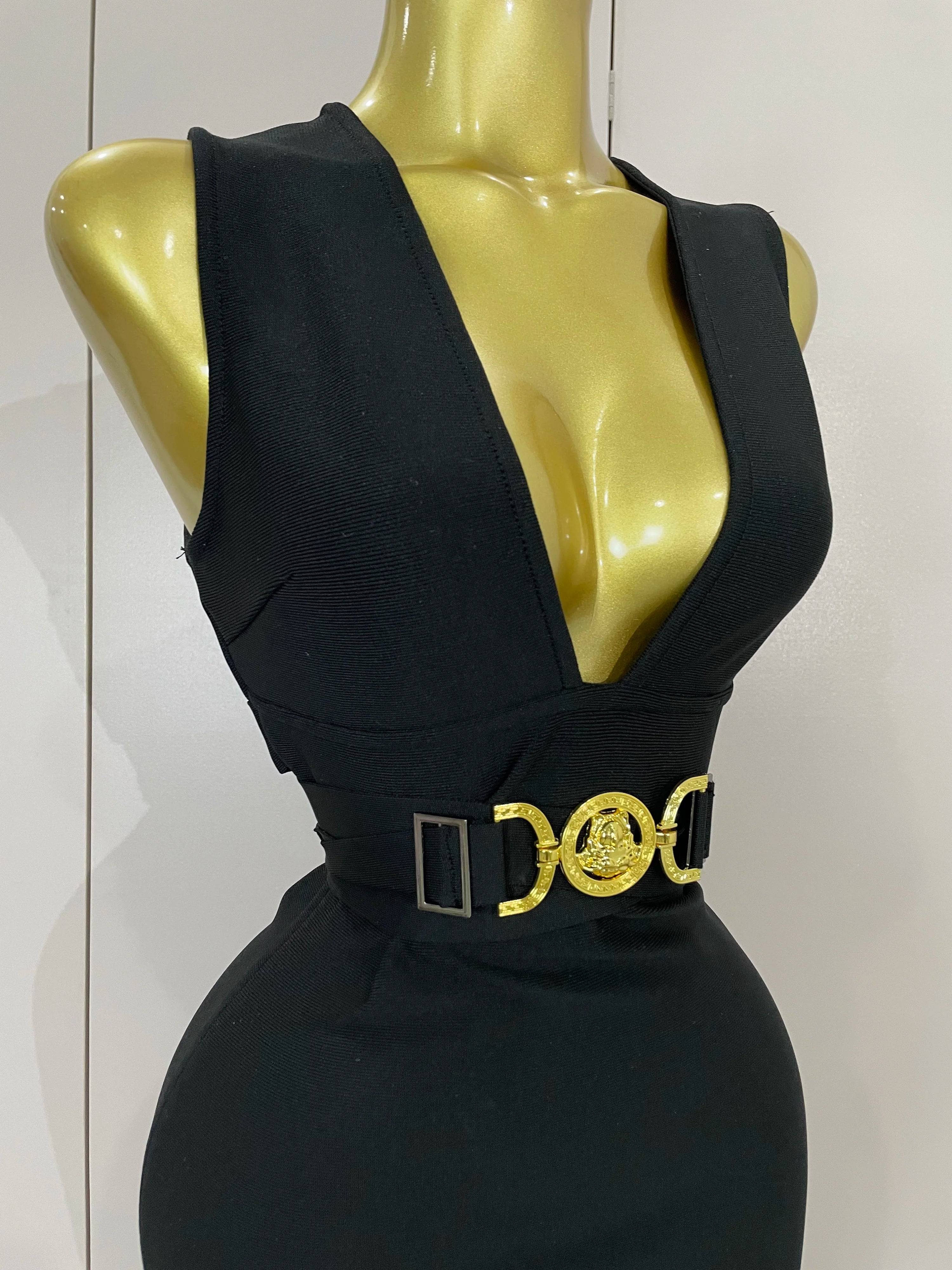 Women Elegance Sexy V-Neck Sleeveless Bodycon Bandage Dress Nightclub Party Evening Dress High Quality Luxury Birthday Dresses