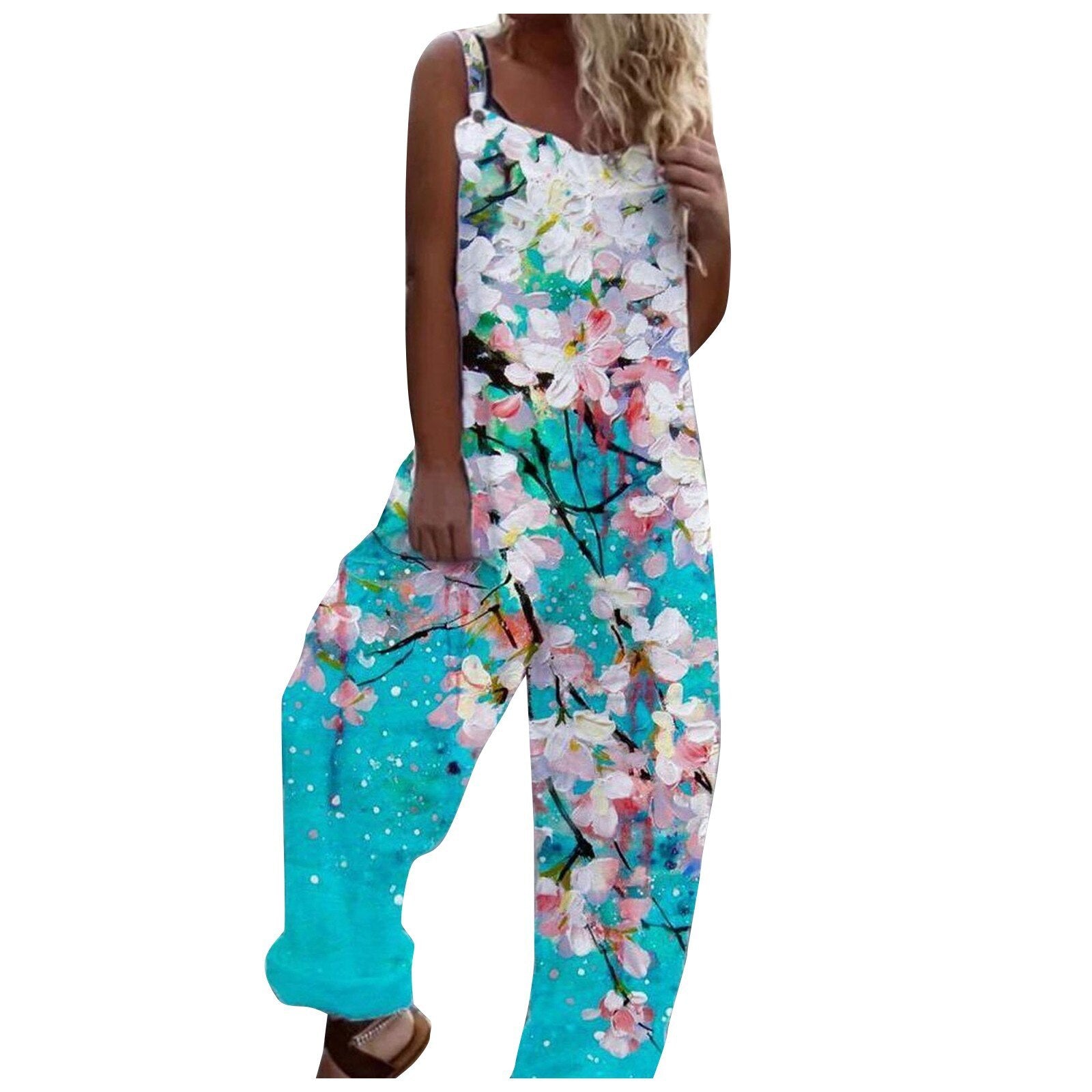 Woman Summer Jumpsuits Fashion Anchor Print Suspender Jumpsuit Casual Sexy Sleeveless Romper Elegant Streetwear F