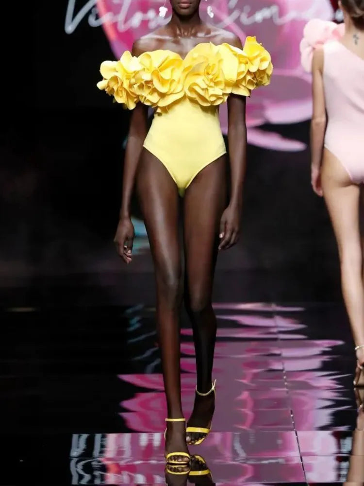 Solid Patchwork Appliques Jumpsuit For Women Slash Neck Sleeveless High Waist Slimming Jumpsuits Female Fashion New