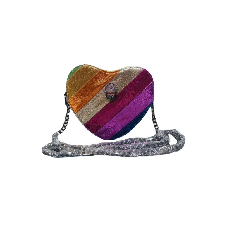 Women's heart-shaped color bump stereo shoulder bag i