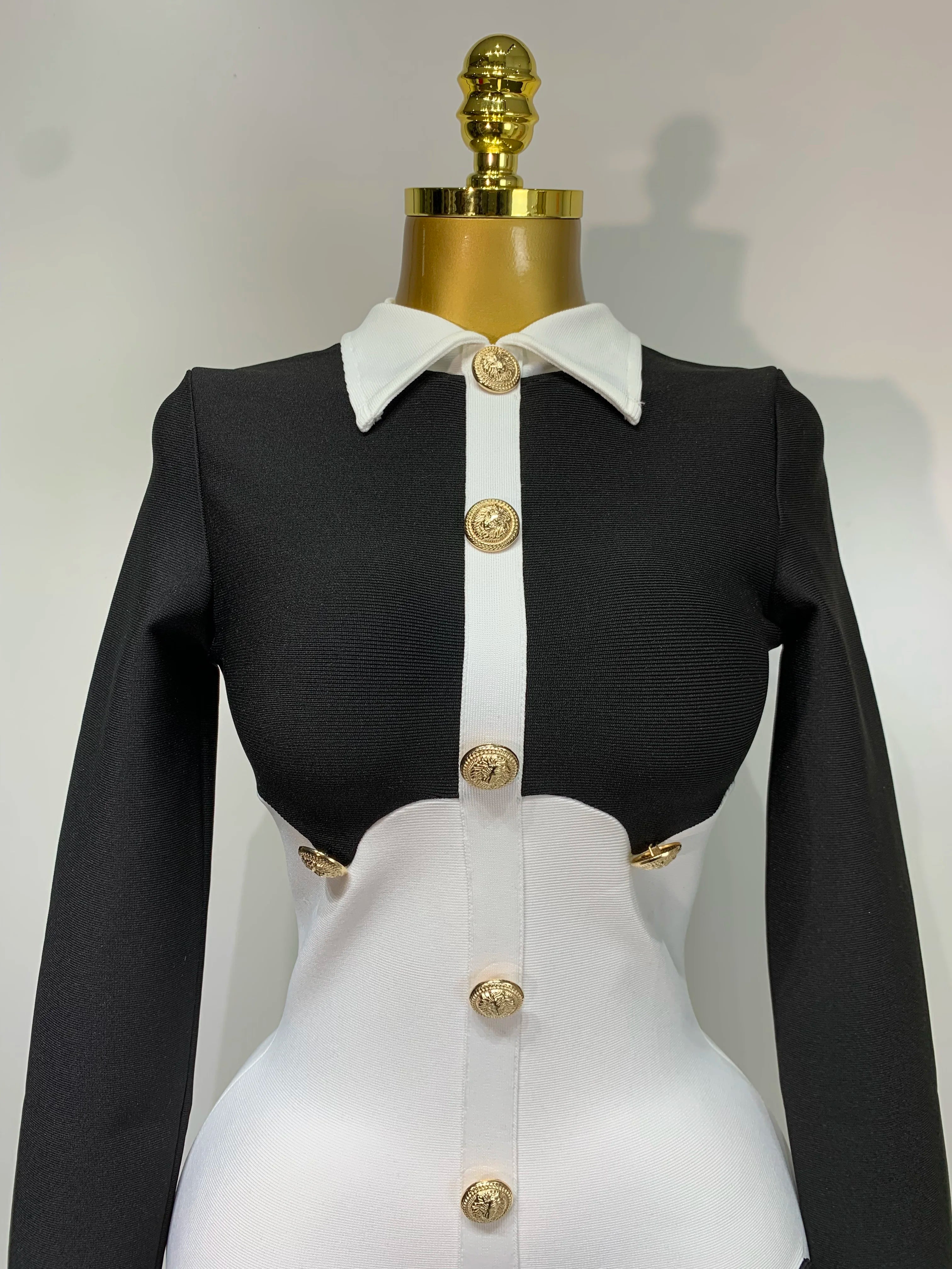 Women Long Sleeve Elastic Bodycon Short Bandage Dress 2025 High Street Office Lady Formal Elegant Business Club Party Dresses