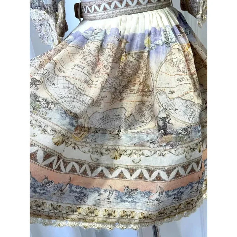 Women's Dress Floral Linen Elegant Short Dresses Vacation Beach Party Dresses Woman Fashion Summer Skirt for Women