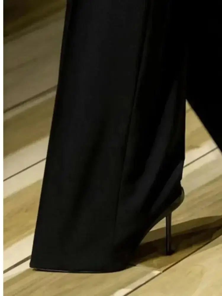 2025 Runway Women's Knee High Boots Fashion Walk Show Style Slim Heel Women Shoes Red High Heels British Style Botas De Mujer black cloth