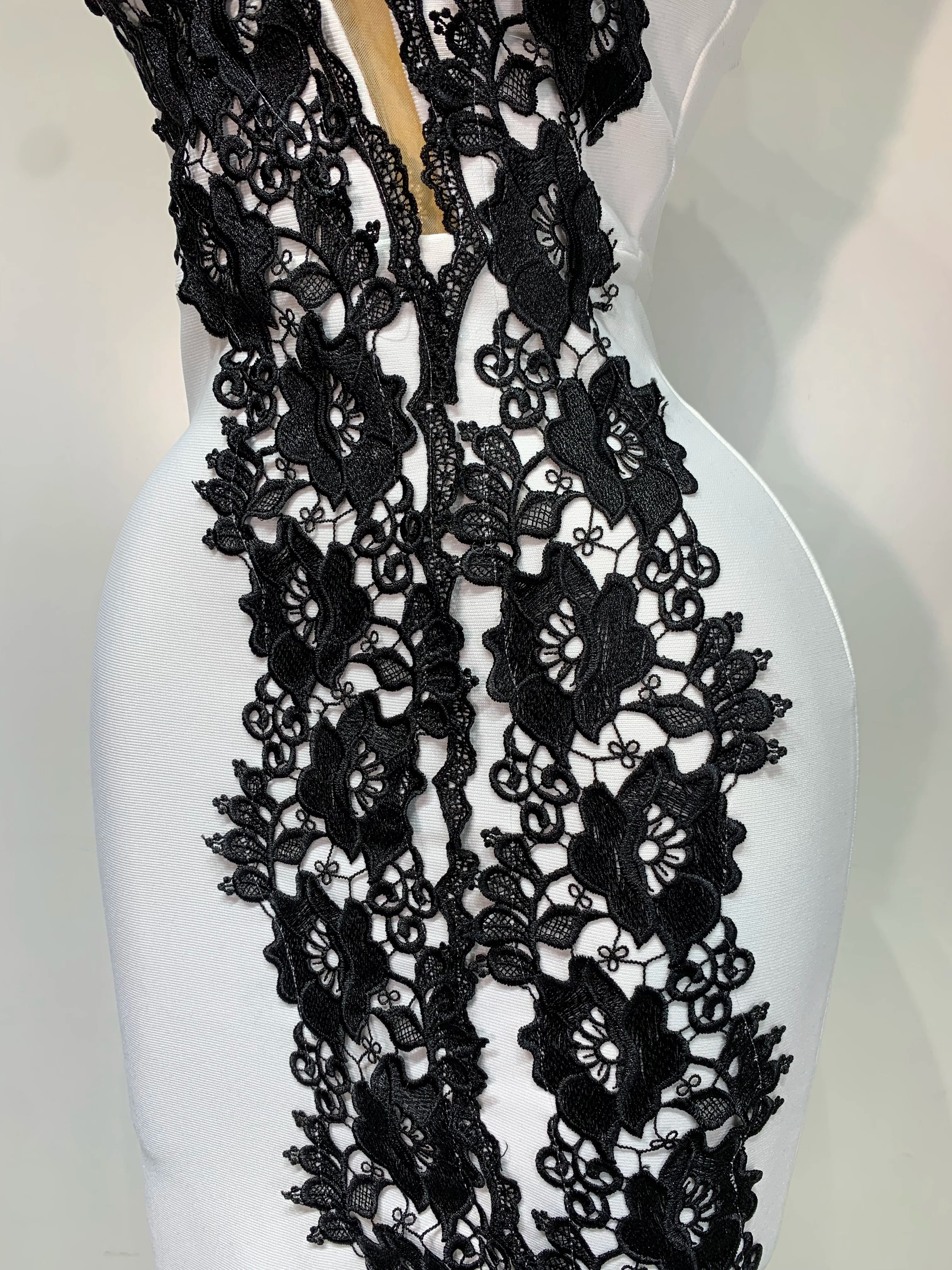 Women New Designer Black Lace Bodycon Bandage Dress Luxury Birthday Party Dresses Elegant Long Celebrity Evening Prom Gowns