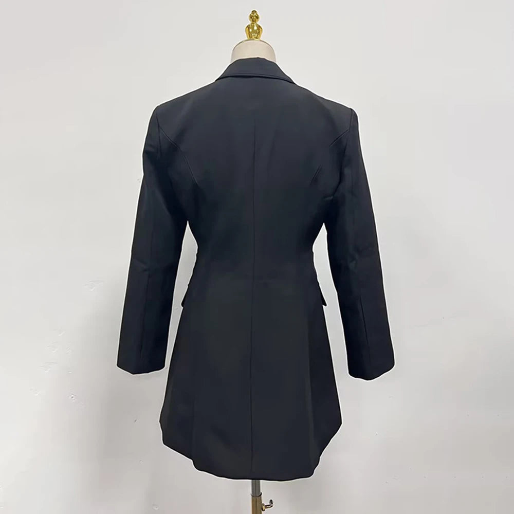 Solid Hollow Out Spliced Bow Fashion Jackets for Women Lapel Long Sleeves Patchwork Button Jacket Female Clothing