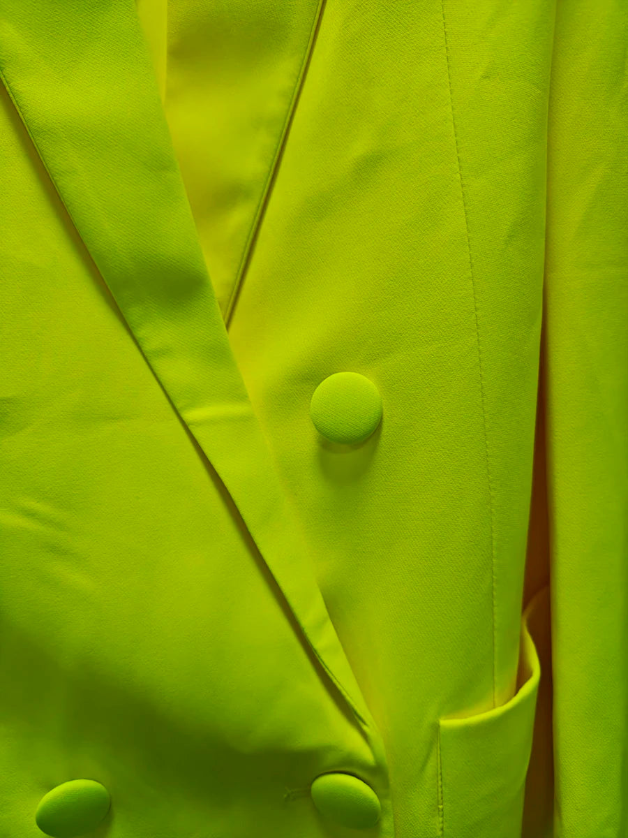 Solid Two Piece Set for Women Lapel Long Sleeves Patchwork Pockets Loose Blazer High Waist Pant Sets Female Clothes