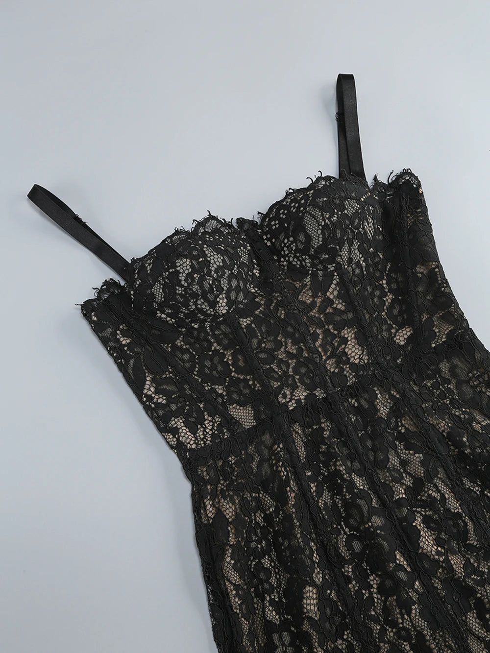 Elegant Lace Spaghetti Strap Long Dress Women Slim Sleeveless Sling Evening Party Gowns 2025 Summer New Female Fashion Robe