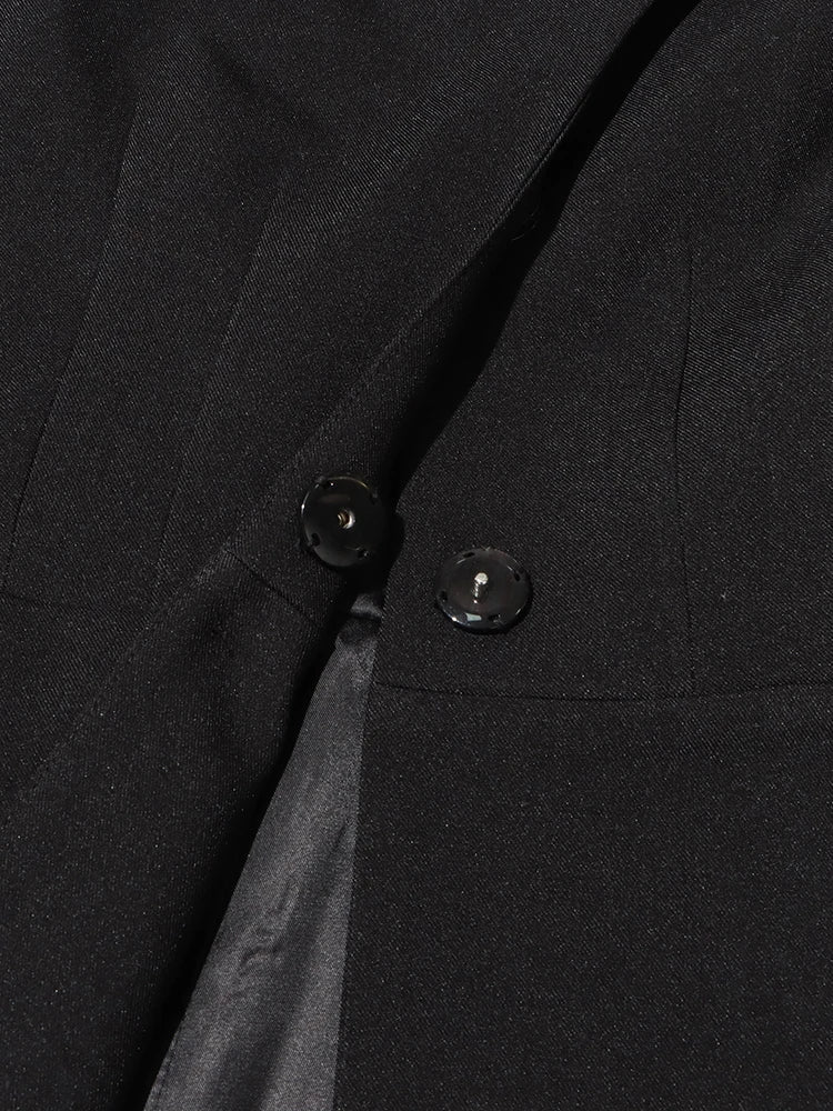 Solid Asymmetrical Blazers For Women Round Neck Long Sleeve Tunic Minimalist Blazer Female Fashion Style Clothes