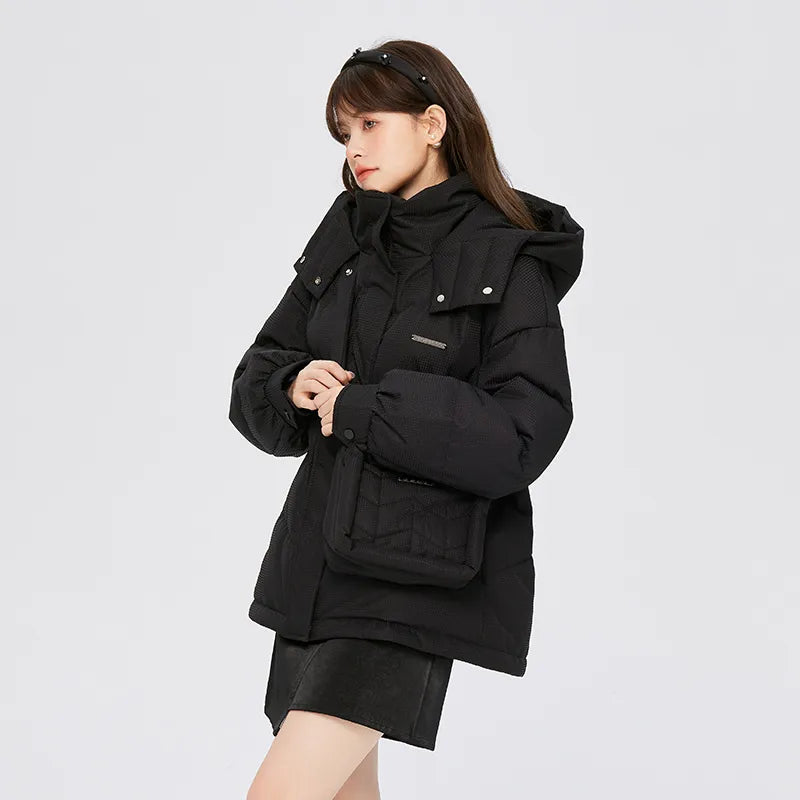 Semir Down Jacket Women Medium Long Design Hooded Warm 2022 Winter New Loose Thick Coat Woman'S Fashion