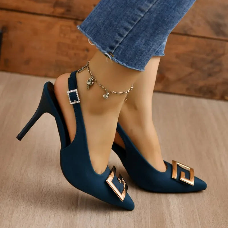 Summer Women Heels Sandals High Heels Pumps Lady Luxury Designer Middle Low Heels Party Slip on Shoes