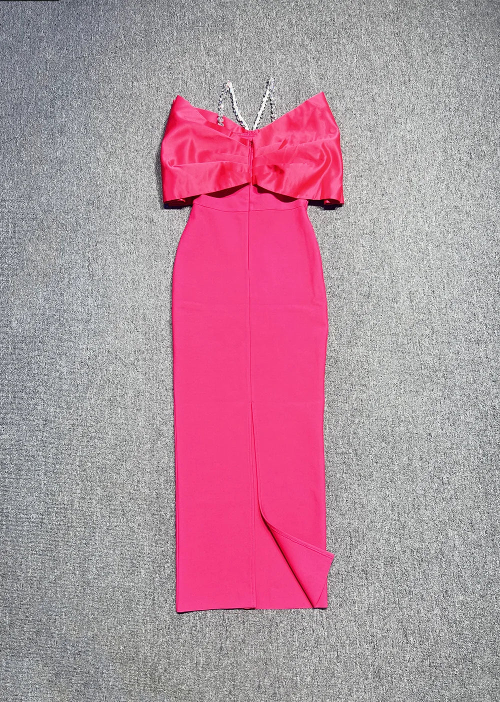 2025 New Fashion Rosered Color Women Sexy Off the Shoulder Bodycon Long Bandage Dress Nightclub Party Celebrate Dress