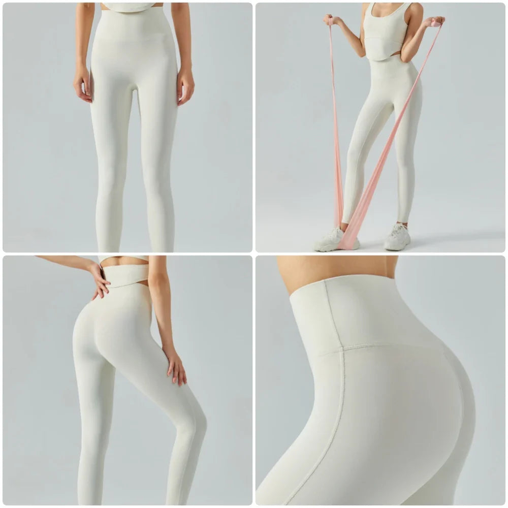 Emily Sportswear Naked High Waist Tight Yoga Pants Double-sided Brushed Peach Buttocks Lifting Running Sports Fitness Leggings