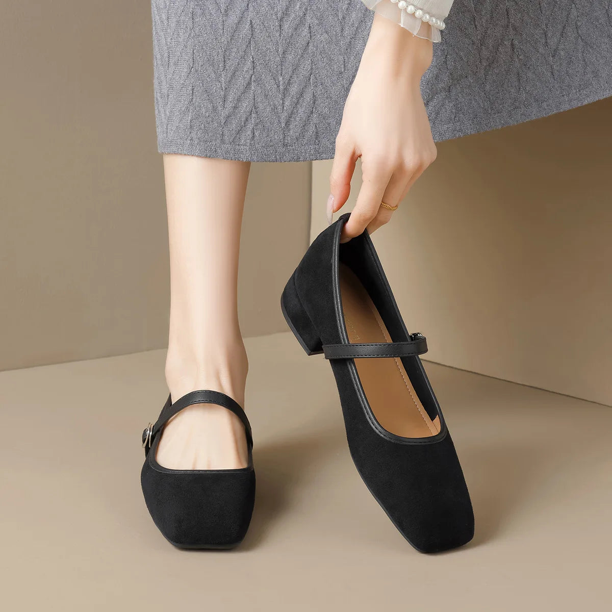 New spring women's shoes Fashionable design Marie-Jane shoes Women's casual high heels and boat shoes Office and party wear